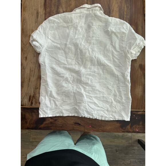 J.CREW Women's White Linen Blended Button Down Shirt & Pant Set Size Medium pj’s - Picture 10 of 10